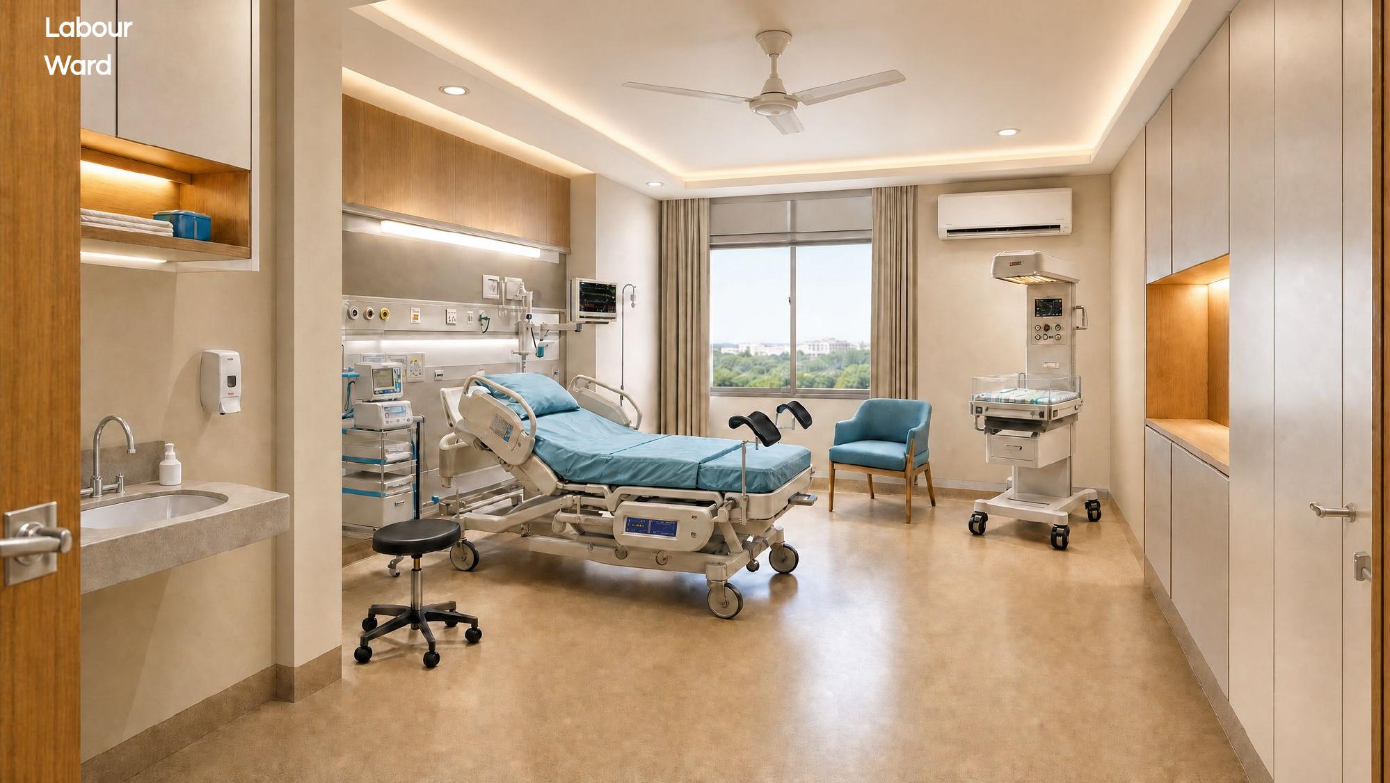 Architectural visualisation of a proposed labour ward at Nisa International, Maitama.