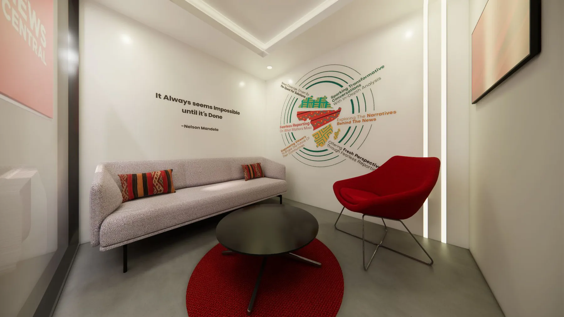 News Central: lounge, architectural visualisation by Outtabox.